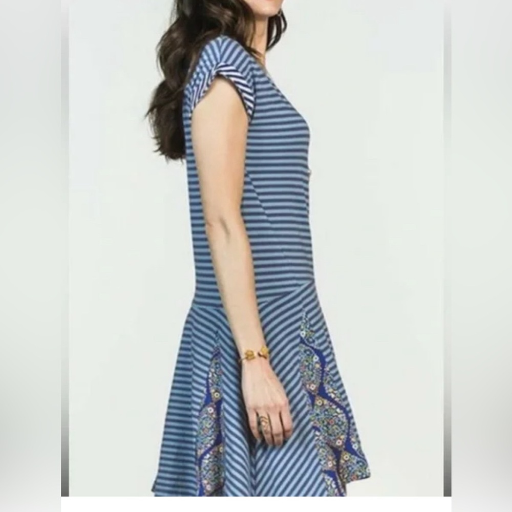 Matilda Jane Striped Dress with Paisley Accents - Small